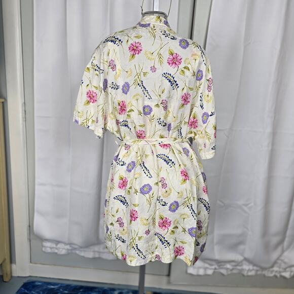 Judith Hart Textured Silk Peignoir Set Chemise Nightgown and Robe Floral Size L - Picture 8 of 13